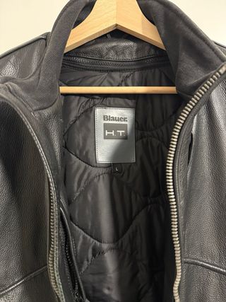 Chaqueta Blauer H.T Thor piel negra biker moto ht