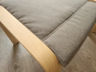 2 Reposapiés Poäng Madera y Tela Gris