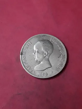 5 PESETAS 1888 PLATA. ALFONSO XIII