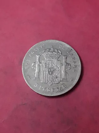 5 PESETAS 1888 PLATA. ALFONSO XIII