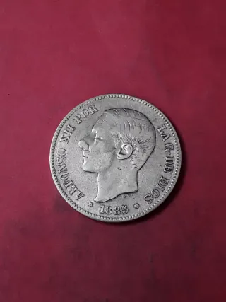 5 PESETAS 1885*87 PLATA. ALFONSO XII