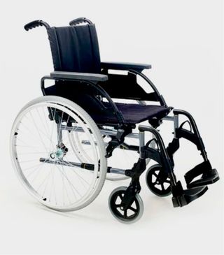 Silla ruedas plegable de acero + cojin antiescaras