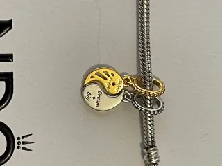 Charm Yin Yang Plata S925 Azul Dorado