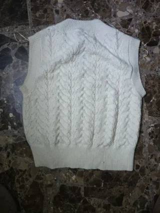 Chaleco ZARA Beige Talla Única Perlas