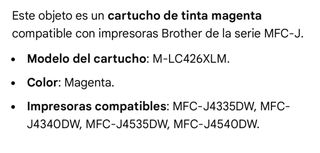 3 Cartuchos Tinta Brother LC426XL