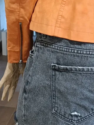 Giubbotto effetto pelle color pesca