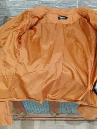 Giubbotto effetto pelle color pesca