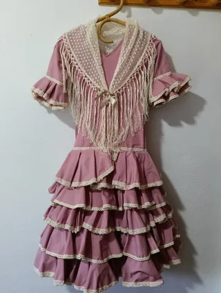 Vestido Flamenca Niña con Mantoncillo
