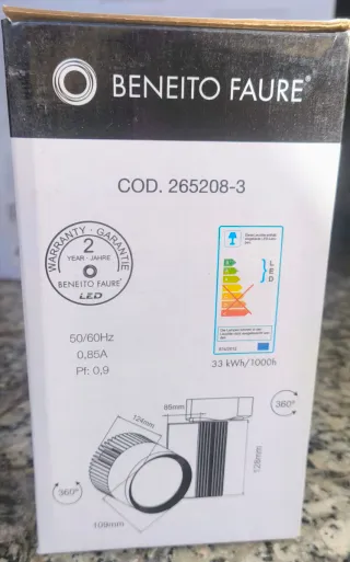 Foco LED Carril Beneito Faure 33W 2721lm 3000K