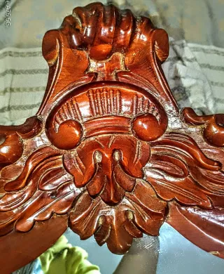 Espejo Francés Antiguo Madera Tallado