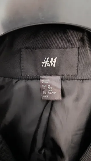 Gabardina H&M Negra Hombre