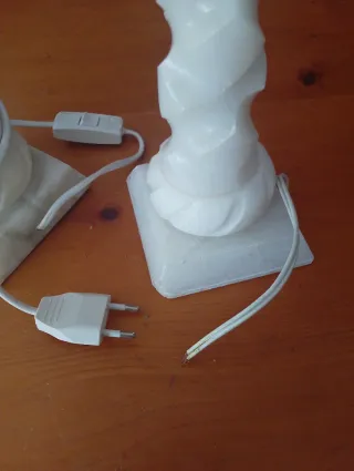 Juego 2 lámparas alabastro blanco