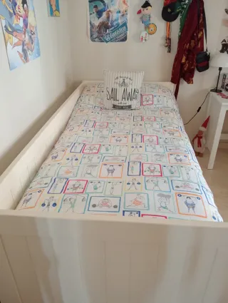 Cama Diván Blanca Cajonera