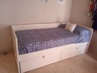 Cama Diván Blanca Cajonera