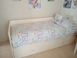 Cama Diván Blanca Cajonera