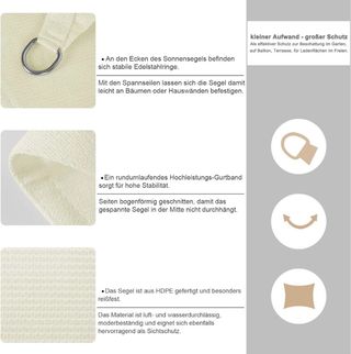 Toldo Vela Triangular Beige