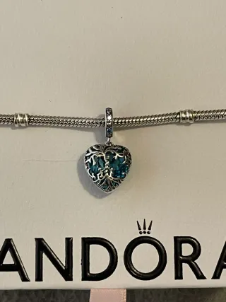 Charm Corazón Azul Plata S925