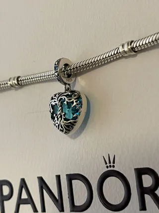 Charm Corazón Azul Plata S925