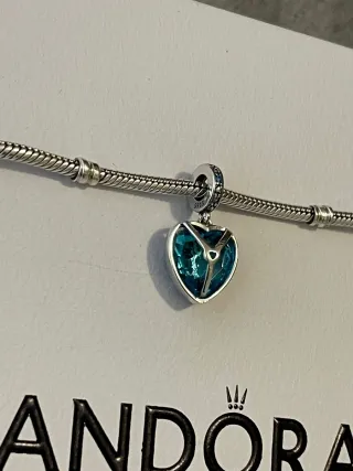 Charm Corazón Azul Plata S925