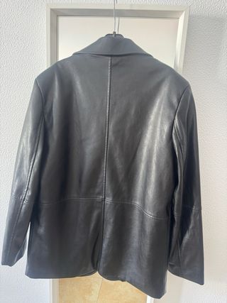 Blazer Negro Efecto Piel