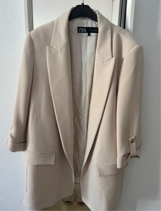 Blazer Negro Efecto Piel