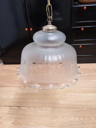 Lámpara colgante cristal y metal