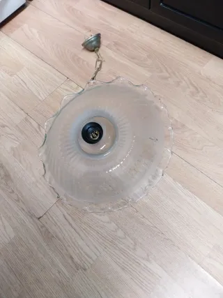 Lámpara colgante cristal y metal