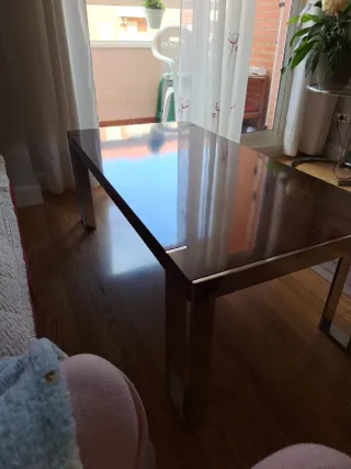 Mesa centro diseño madera y metal