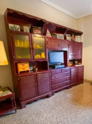 Mueble modular madera y cristal