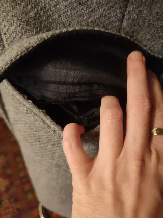 Abrigo paño Zara gris doble botonadura