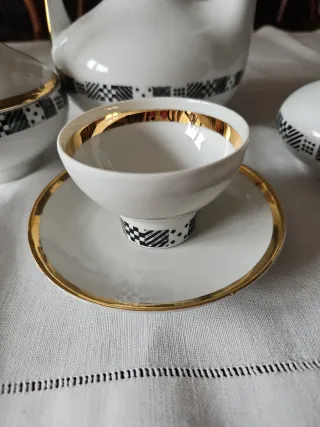 Juego de café de cerámica antiguo 12tazas+12platos