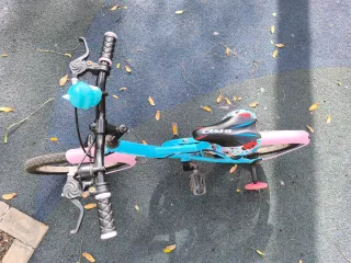 Bicicleta infantil azul y rosa 16