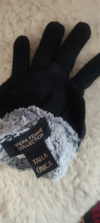 Guantes de lana negros talla única