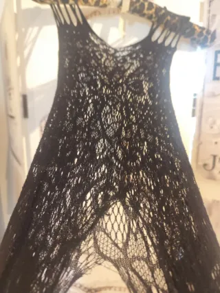 Body medias de encaje negro talla única