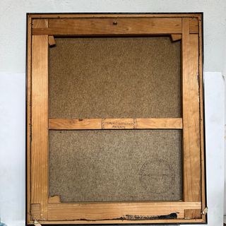 Cuadro grande  pintado con relieve  años 80