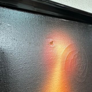 Cuadro grande  pintado con relieve  años 80