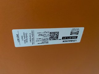 Mesa auxiliar diseño naranja y dorado
