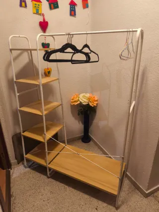 Perchero Zapatero 5 Estantes Madera Metal