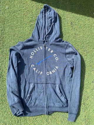 Sudadera Hollister Azul con Cremallera
