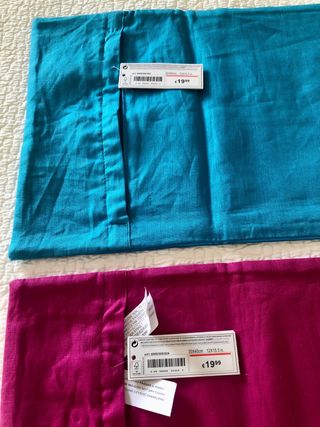 2 Fundas Cojín Zara Home Polipiel y Lino