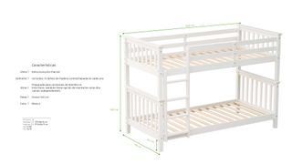 Litera de madera maciza