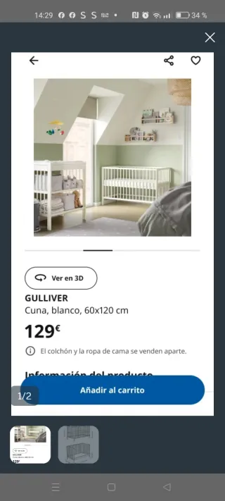 Cuna Ikea Gulliver Blanca