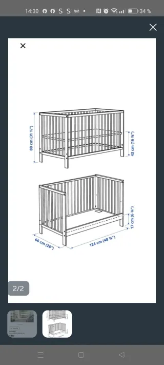 Cuna Ikea Gulliver Blanca
