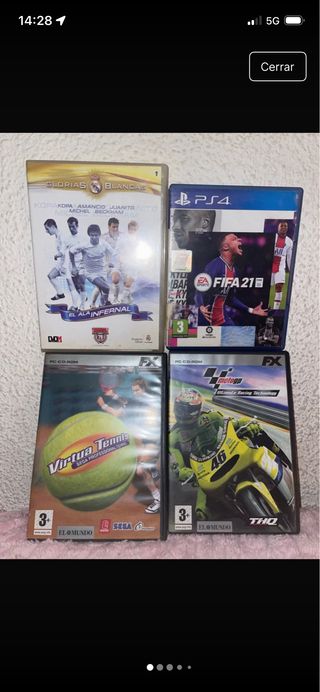Lote 4 Videojuegos PC PS4: FIFA, MotoGP, Virtua Te