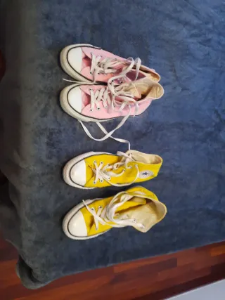 Converse Playeros Rosas y Amarillos