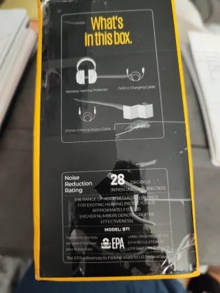 Protector Auditivo Inalámbrico NRR 28dB BT1-YB