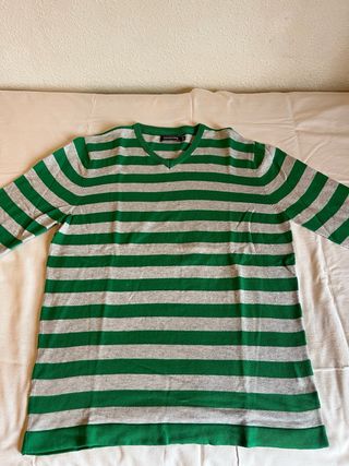 Jersey rayas verde y gris Talla XL