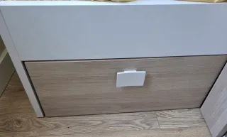 Litera tren madera y blanco