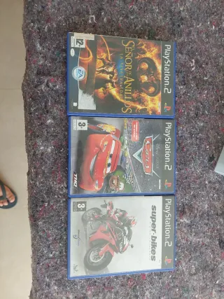 Lote 3 Juegos PS2: Señor Anillos, Cars, Super Bike