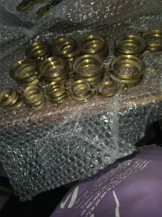 Juego latón cortinas